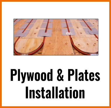 PLYWOOD AND PLATES RADIANT FLOOR HEATING INSTALLATION